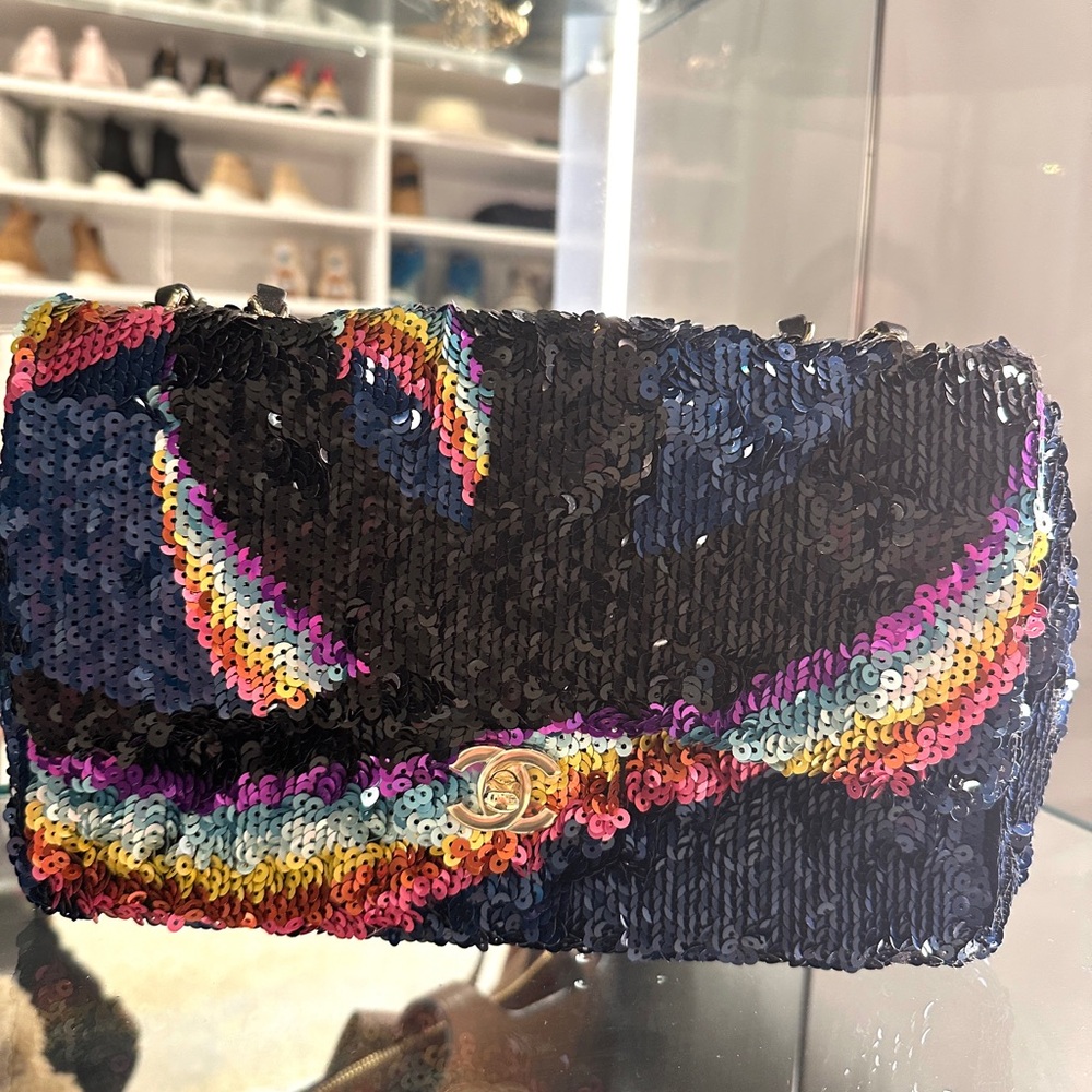 Chanel 21K Rainbow Sequin Flap Bag